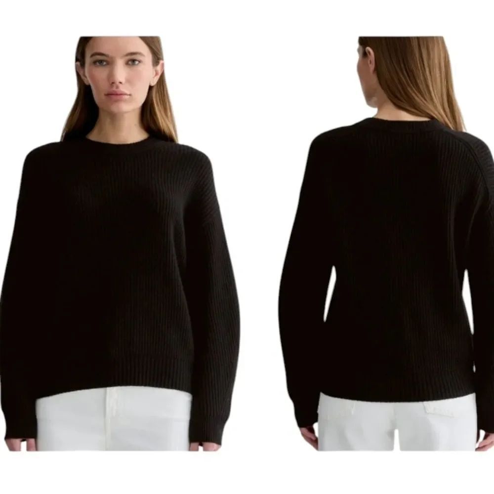 NWT Everlane The Cocoon Crew In Wool Cashmere Black Pullover Soft Size XS